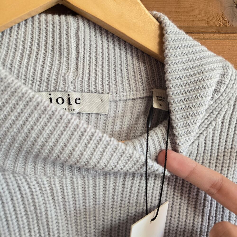 Joie Tandou Sweater Ballad Blue Mockneck Wool NWT S Bishop Sleeve Pastel Cozy - Picture 4 of 5